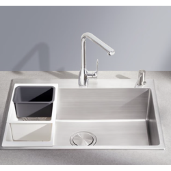 科勒 KOHLER 拉蒂纳R10大小槽厨房洗手盆 大单槽760mm+艾瑞抽拉龙头