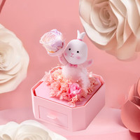 依雯然 Ivenran 植绒永生花礼盒女新年结婚礼幸运兔520好物