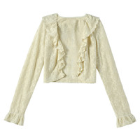 森女部落 snbl 原创度假清新花边开衫外套套装