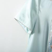 【重磅真丝】春夏女烫钻刺绣前开叉旗袍婚宴礼服