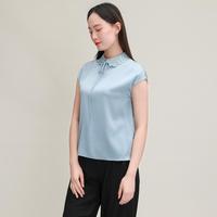 【19姆米弹力双乔】女春夏翻领纯色气质桑蚕丝衬衫上衣