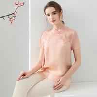 【100%桑蚕丝】春夏女流苏印花中式真丝衬衫上衣