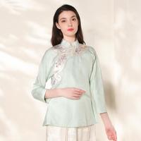 【重工如意】春夏女盘扣立领提花国风新中式衬衫上衣