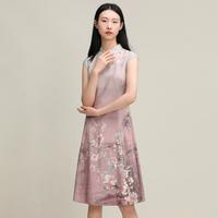 【重磅桑蚕丝】女款春夏印花国风新中式连衣裙