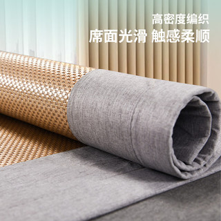 源生活藤席 宿舍单人藤席 抑菌加密凉席 120*200cm【可水洗 可折叠】 金色【送凉席枕套】