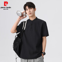 皮尔·卡丹 皮尔卡丹（pierre cardin）男士免烫易打理立领衬衫