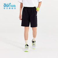 361°童装男女童梭织五分裤夏季小中大童运动裤男童短裤 经典黑1702A 160