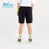 361°童装男女童梭织五分裤夏季小中大童运动裤男童短裤 经典黑1702A 110