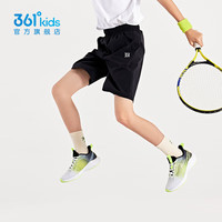 361°童装男女童梭织五分裤夏季小中大童运动裤男童短裤 经典黑1702A 175