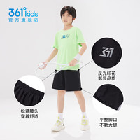 361°童装男女童梭织五分裤夏季小中大童运动裤男童短裤 经典黑1702 170