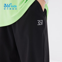 361°童装男女童梭织五分裤夏季小中大童运动裤男童短裤 经典黑1702 100