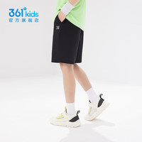 361°童装男女童梭织五分裤夏季小中大童运动裤男童短裤 经典黑1702 120