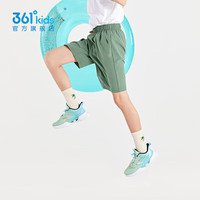 361°童装男女童梭织五分裤夏季小中大童运动裤男童短裤 蒙雾绿1702 100