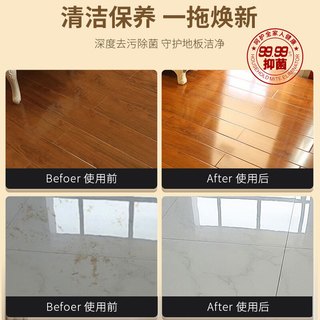 蓝洁星拖地板清洁剂瓷砖木地板大理石地面清洗剂500ml*2擦洗地去污杀菌 【超划算】2瓶共1L地板杀菌清洁