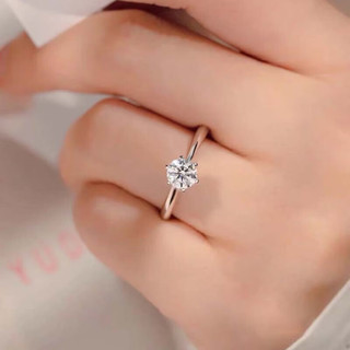 奈乔D级莫桑钻戒指女经典六爪开口求婚钻戒纪念日送礼女友 经典六爪50分戒指（配证书）