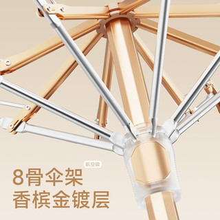 左都太阳遮阳伞女高颜值防晒防紫外线晴雨两用折叠小巧便携五折伞 奶油黄【免叠秒收魔束带+超轻便携+高效防晒UPF2000+】