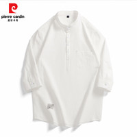 皮尔·卡丹 皮尔卡丹（pierre cardin）男士日系立领纯棉衬衫