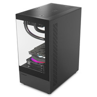 大水牛（BUBALUS）光之镜MINI 游戏电脑机箱海景房机箱双面玻璃/支持M-ATX主板/240水冷/5风扇位/270°全景/上下分仓 光之镜MINI-黑色+4个暮光炫彩风扇