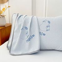 星寇北欧风夏季凉感3D冰豆豆枕巾2只装四季男女家用枕头巾 天空蓝-卡皮巴拉 70cm*50cm /1对2只装