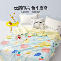 百丽丝家纺出品百丽丝夏被可水洗空调被纤维单人夏季被子 花儿之乐全棉印花抗菌夏被 cm