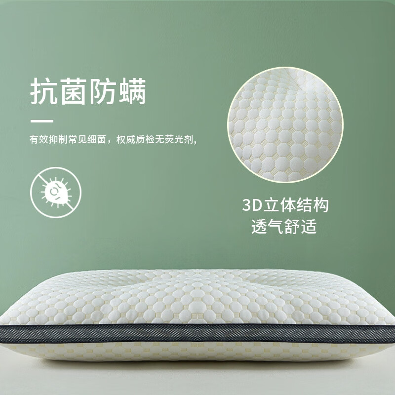  清幽雅竹 透气防螨 乳胶枕头  透气防螨颗粒枕（简装） 一对 中枕 60*40*8/9cm 60*40*8/9cm