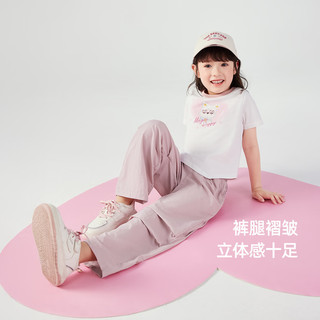 JELLYBABY儿童套装t恤长裤整套装幼儿园宝宝上学穿搭套装夏季简约休闲套装 粉色 【7A抗菌】 130 CM
