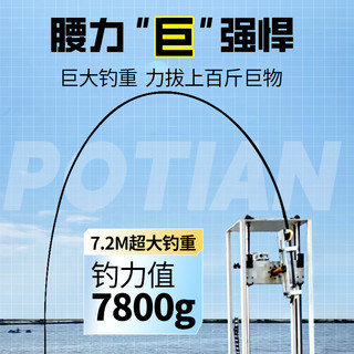 钓鱼王破天轻量巨物竿硬调青草鲢鳙大物竿野钓台钓竿钓鱼竿 9m 破天巨物竿【送竿稍1支】