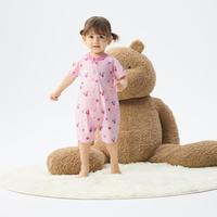 Gap婴儿2025夏季款满印撞色圆领短袖连体衣儿童装舒适774562
