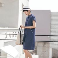 夏季简约文艺减龄娃娃领连衣裙可爱学院风a字裙小众设计感裙子
