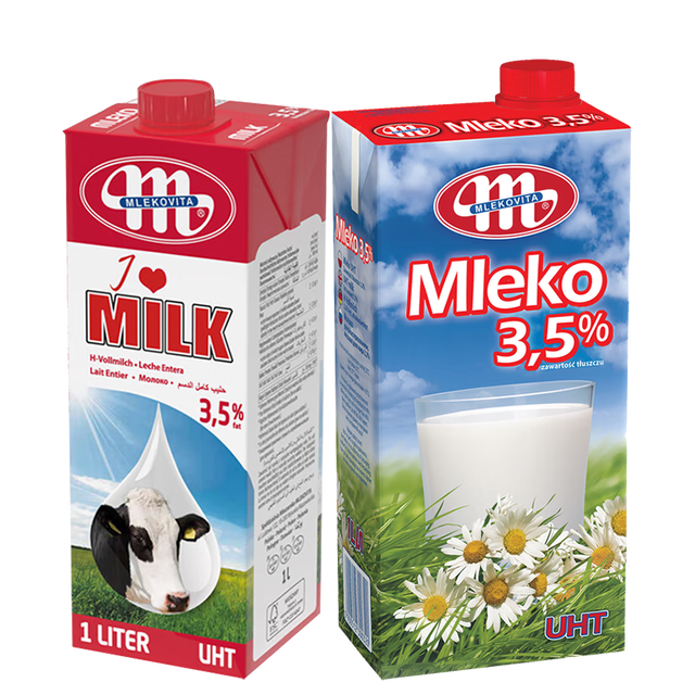 MLEKOVITA 妙可 全脂纯牛奶 LOVE系列 1L*12/箱*2