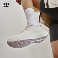 茵宝（Umbro）氢翼跑鞋缓震运动鞋男鞋训练户外凉感透气女鞋 黑色/象牙白男女同款 38
