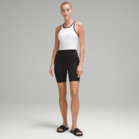 lululemon丨Ebb to Street女士短款工字运动背心*Contrast LW1EWFS 白/黑 L /10