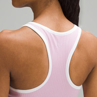 lululemon丨Ebb to Street女士短款工字运动背心*Contrast LW1EWFS 维生素粉/白色 XL /12
