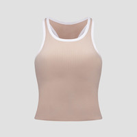 lululemon丨Ebb to Street女士短款工字运动背心*Contrast LW1EWFS 杏粉色/白色 XXS /2
