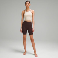 lululemon丨Ebb to Street女士短款工字运动背心*Contrast LW1EWFS 浅色亚麻布/尘土飞扬 L /10