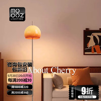 名尊 中古风 落地灯 12*2W 铬色加橙色 三色变光