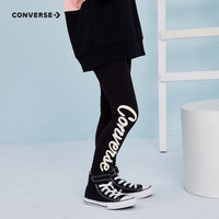 Converse 匡威童装女童保暖加绒打底裤秋冬儿童长裤休闲裤子 正黑色 140 /55 【身高128-140cm】