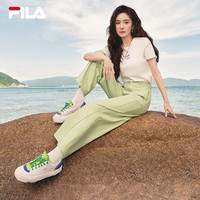 FILA 斐乐女鞋岩石鞋帆布鞋夏季运动鞋增高小白鞋厚底休闲鞋