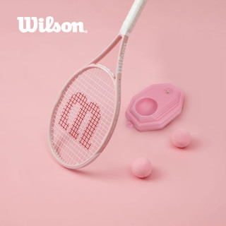 Wilson樱花粉女士进阶网球拍碳素专业训练拍一体拍粉色单人拍女生