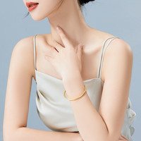 中国黄金(CHINA GOLD)古法黄金手镯实心素圈足金光面传承金手镯镯子 约20g(约7-10个工作日)