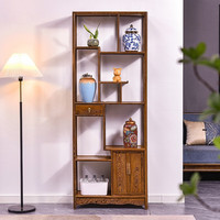 寻古 红木家具非洲鸡翅木（学名：非洲崖豆木）博古茶架Q 单个：长85*宽28*高198cm