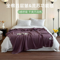 紫罗兰 VIOLET夏季纯棉毛巾被 A类100%全棉空调被毛毯办公室午睡多功能盖毯 【A类全棉】乌梅子酱 125*170cm