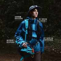 龙狮戴尔春秋户外单层冲锋衣防风防水徒步连帽外套夹克男女同款 单层一黑色-【男女同款】 4XL