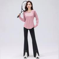 瑜伽服女上衣长袖服跑步服女上衣长款瑜伽T恤凉感运动长袖女