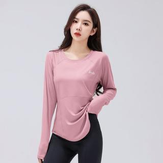 瑜伽服女上衣长袖服跑步服女上衣长款瑜伽T恤凉感运动长袖女