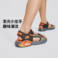 SKECHERS/斯凯奇 闪灯 儿童凉鞋 黑色/橘色 33.5