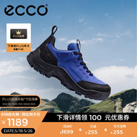 ecco 户外运动鞋男鞋 休闲跑步鞋登山徒步鞋男耐磨抓地鞋子 越野822354 黑色/宝蓝色82235461141 42
