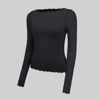 lululemon丨Hold Tight 女士紧身剪裁船型领口长袖 T 恤 LW3HRXS 黑色 XS /4