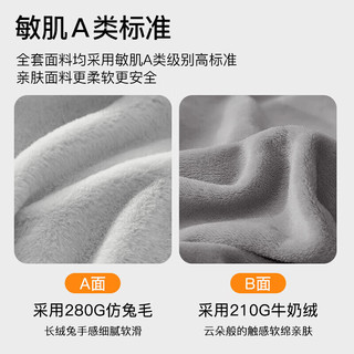 拉芙菲尔四件套A类可裸睡仿兔毛绒冬季牛奶绒加厚 200*230cm
