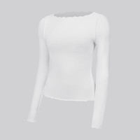 lululemon丨Hold Tight 女士紧身剪裁船型领口长袖 T 恤 LW3HRXS 白色 XL /12